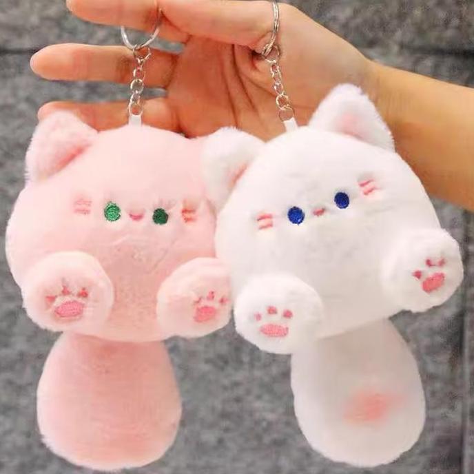 Gantungan Kunci Suara/Liontin Ransel Yang Lucu/Gantungan Kunci Boneka Kucing Fluffy Bunyi Lucu/Gantu