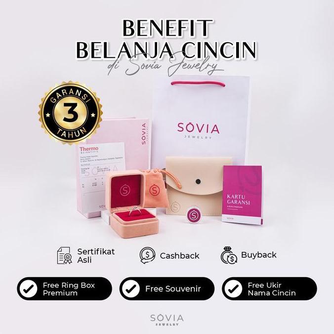 Cincin Nikah Couple Palladium 10% dan Emas Putih 25% SV-123 Sovia Jewelry