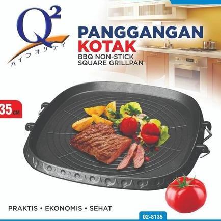 Miliki Panggangan Kotak Q2-8135 35 Cm - Bulgogi Pan - Panggangan Square Grill Pan Anti Lengket - Pan