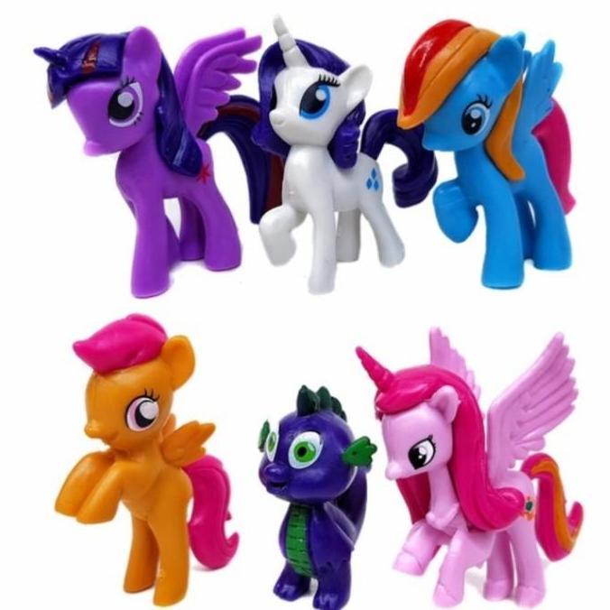 Terjangkau 6Pcs Topper Little Pony, Topper Kuda Pony, Hiasan Kue Pony