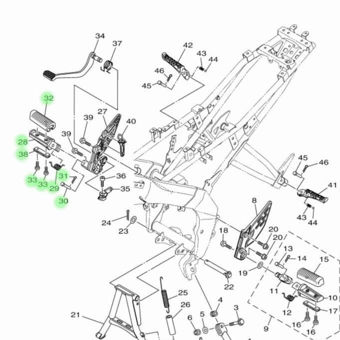 Footstep Depan Kanan Set Yamaha Vixion R Original Best Seller