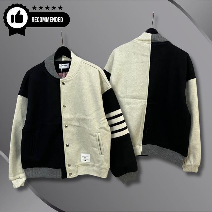 Baju Jaket Tbn'-23 Varsity 4 Bar Ny Jacket Jaket Bomber Pria - Varsity Tbn'-23 Varsity 4 Bar Ny Full