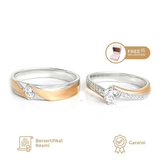 Celia Jewellery - Cincin Kawin Couple Emas Putih WR