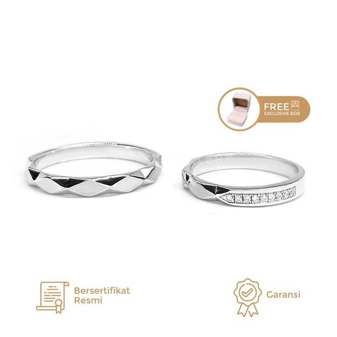 Celia Jewellery - Cincin Kawin Couple Emas Putih Kuning RoseGold WR040