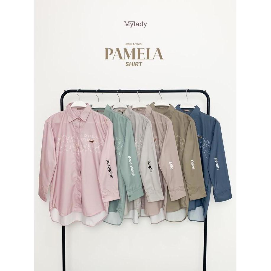 Promo Mylady Hijab Pamela Shirt Atasan Wanita Cantik Formal Maroon Muslim Navy Nyaman Toyobo Twill C