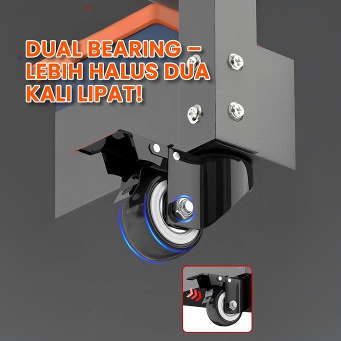 CUTA TROLI BENGKEL 3 SUSUN TROLLEY TROLLY BESI RAK TOOLS MEJA BENGKEL TOOL CART TROLLEY ALAT KERJA O