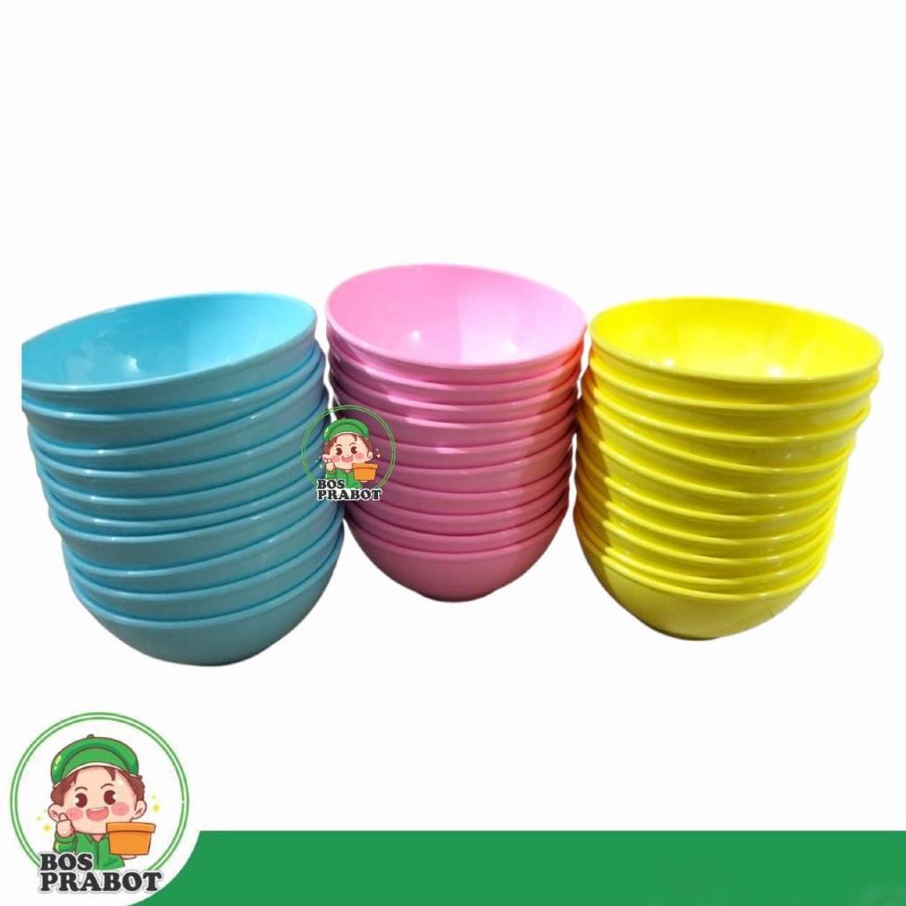 MANGKOK BAKSO BULAT 7INCH LUSINAN / MANGKUK SEMI MELAMIN 1 LUSIN