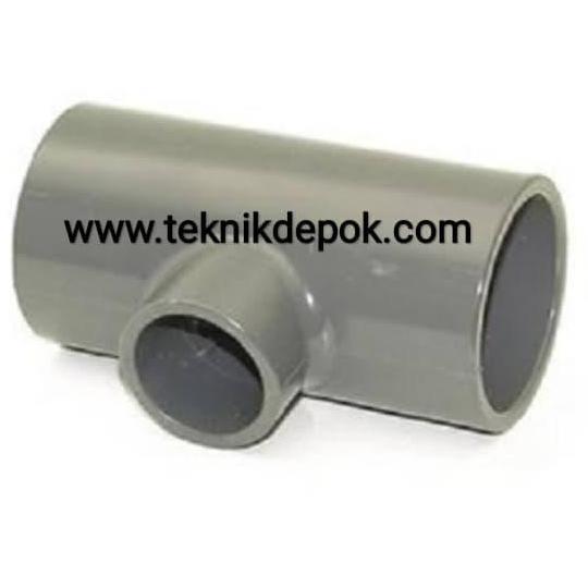 Vlok Tee Pvc 2.5 X 3/4 Inchi Sambungan Pipa Cabang 3 Fitting Paralon Hemat
