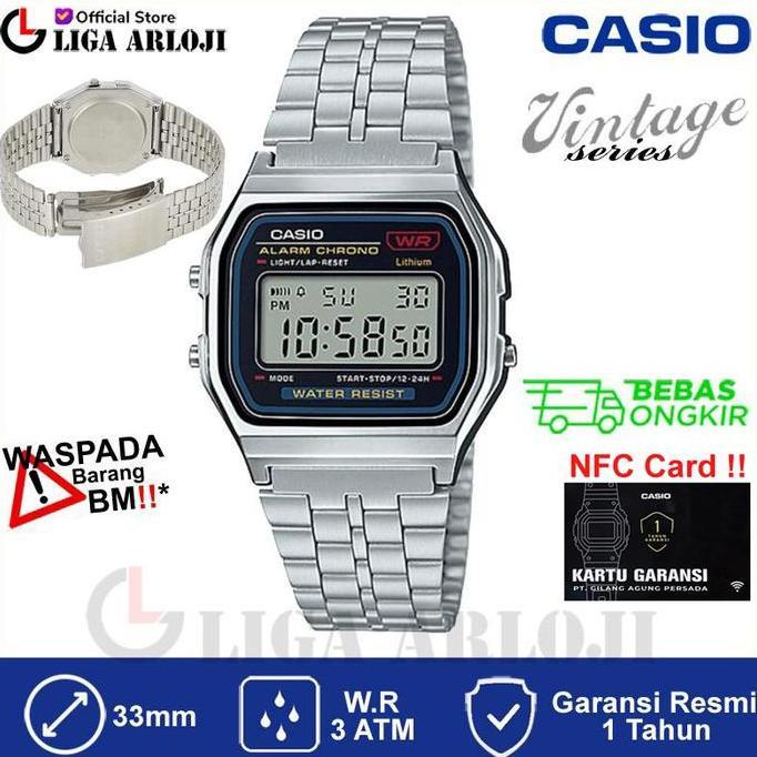 CASIO A159W-N1DF - Jam Tangan Unisex Pria Wanita A159W Vintage A159W-N1