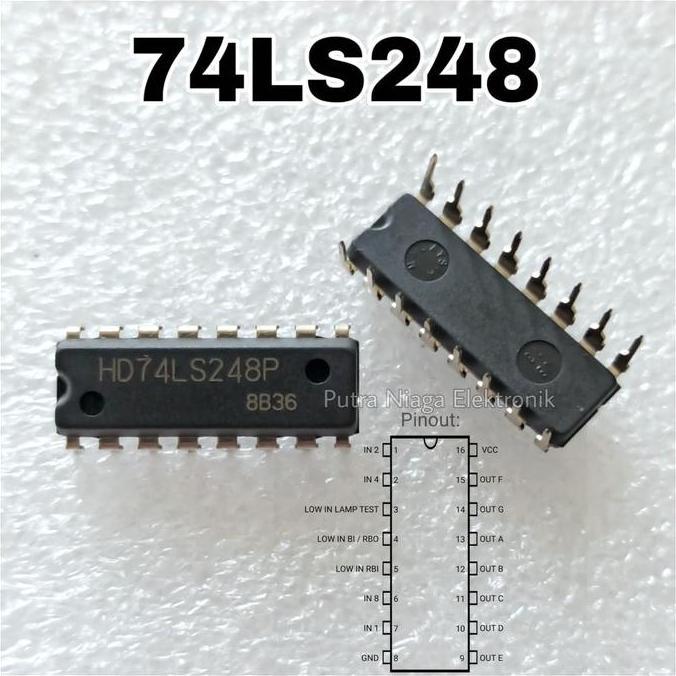 Terbaru (1) ic TTL 74248 74LS248 HD74LS248P SN74LS248N Dip 16p putran1a Diminati Banget
