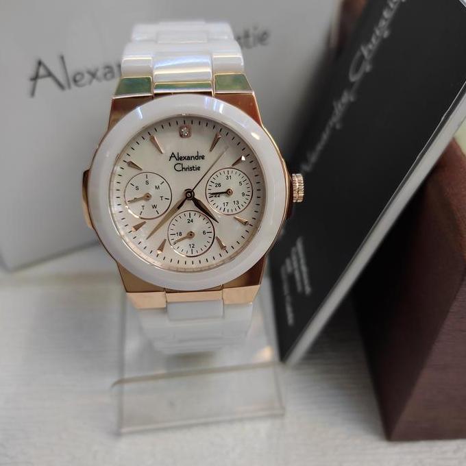 Jam Tangan Wanita Alexandre Christie Ac 2862 BF Ceramik
