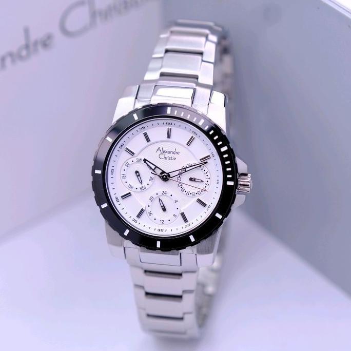 ALEXANDRE CHRISTIE. AC 6141. LADIES. SILVER RING BLACK. ORINAL Stainless