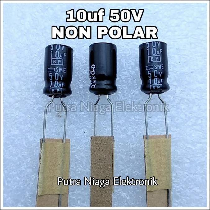 Terbaru (5) Elco 10uf 50V Non Polar / BP Kapasitor NonPolar 10 uF 50 V putran1a Ayo Beli