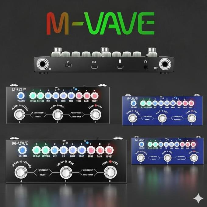 EFEK GITAR BASS M-VAVE CUBE BABY SOUNDCARD MULTI EFFECTS PEDAL MULTI EFEK CUVAVE MUSLADY REVERBGUITA