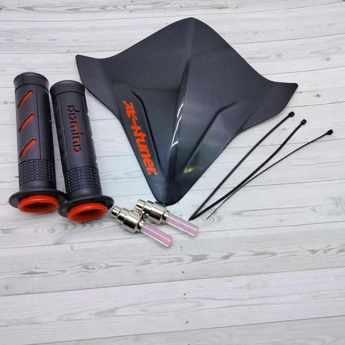 sendikoseller - Visor Sepeda BMX Beat Deluxe + Hangrip + Tutup Pentil Nyala + Tali & Stiker