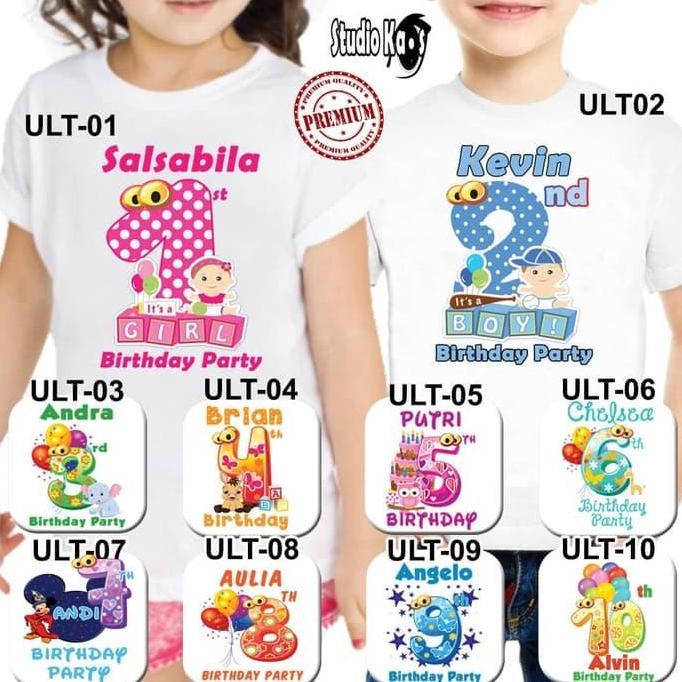 4 Kaos Couple Keluarga Ulang Tahun Ultah Baju Family Gratis Cetak Nama
