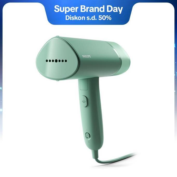 Philips Setrika Uap Handheld STH3010/70 Hijau - Setrika Uap Portable Dapat Dilipat, Setrika Uap Ring