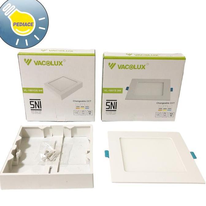 Lampu LED Panel Light 9W VACOLUX Kotak Inbow / Outbow Changeable CCT
