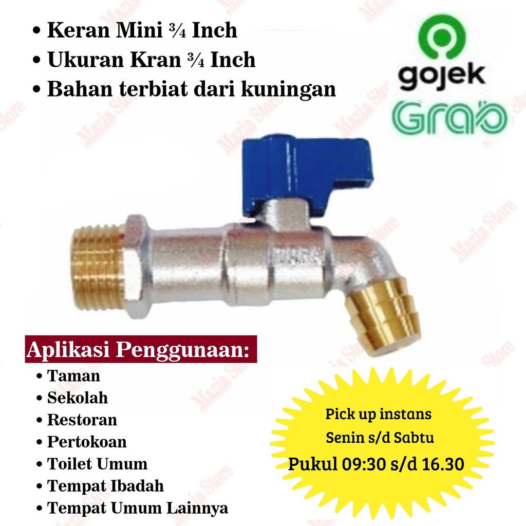 KranAir  3/4" Inch/ Kran Tembok Taman Kuningan Mini Ukuran 3/4" Inch