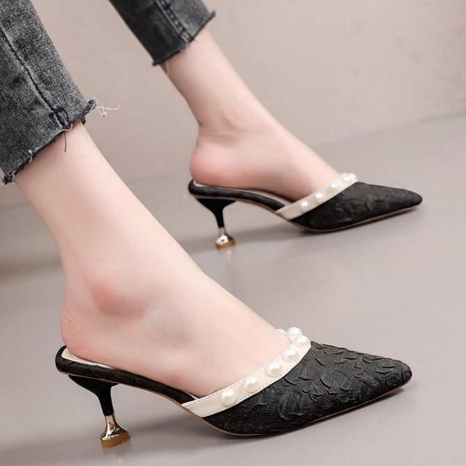 Muchu - Jihan Heels Wanita 5 cm / Heels Pesta / Heels Mutiara / Heels Bigsize Wanita / Kitten Heels 