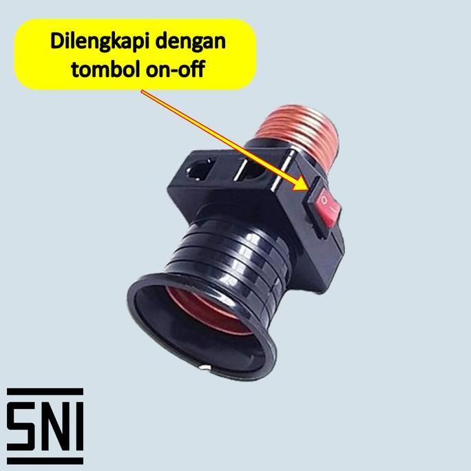 BERKUALITAS DUTRON Fitting Kombinasi Switch On Off Fiting Colok Lampu Stop Kontak HITAM PUTIH SNI