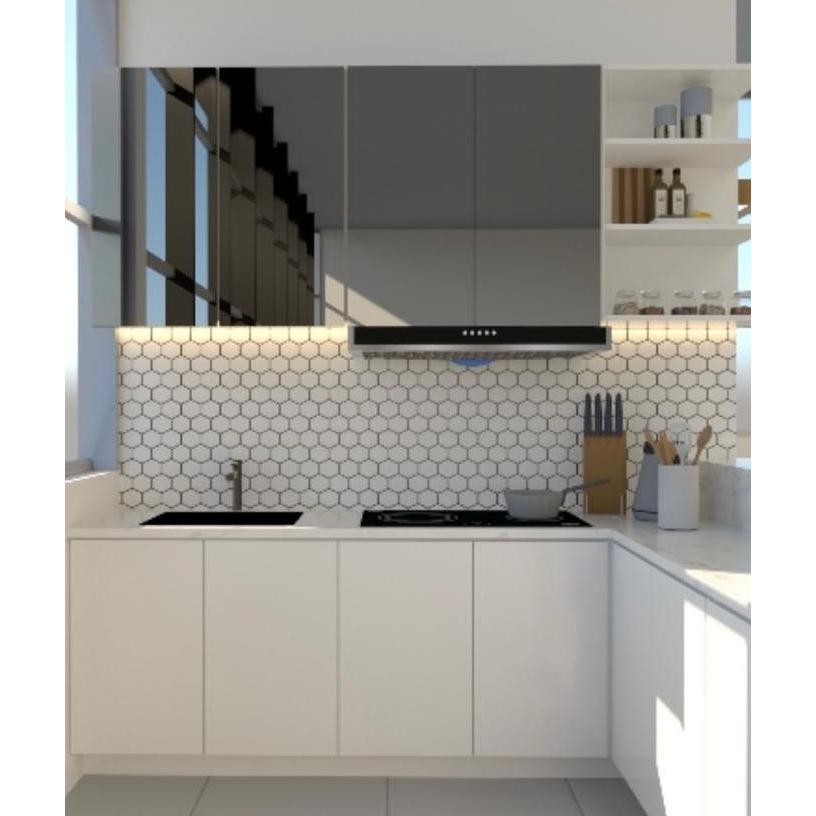 Promo KERAMIK DINDING TEMBOK DAPUR MOTIF MOZAIK SEGI 6 HONEYCOMB PUTIH Diskon