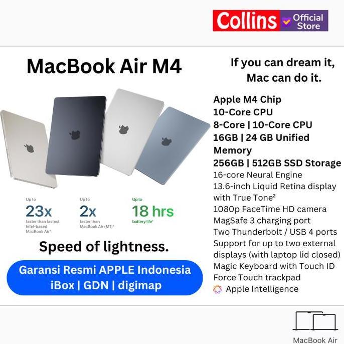 veronaika - apple macbook air m4 16/24gb ram ssd 256/512gb resmi ibox laptop apple