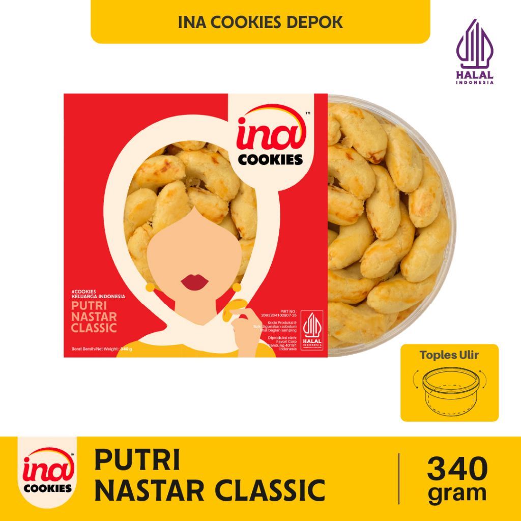 INA COOKIES PUTRI NASTAR CLASSIC KUE KERING PREMIUM GOLD JAR