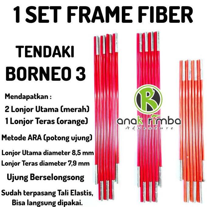 Terjangkau Frame Fiber Borneo 3 Tendaki Kapasitas 3 Orang
