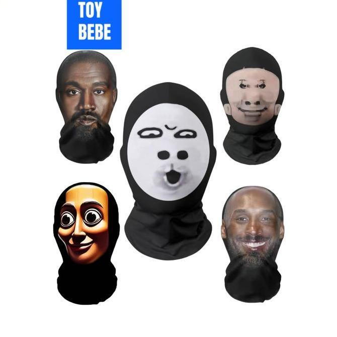 Berkualitas TOYBEBE Topeng 3d Manusia Masker Motor face joker Pelindung Sinar Matahari Topeng Lucu W