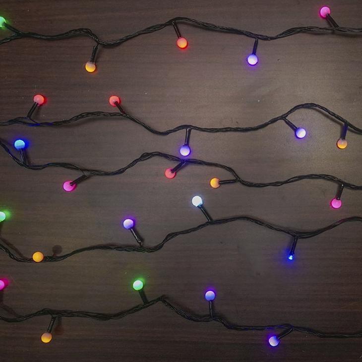 Lampu Natal LED 100 Bulat 7 Warna Kualitas Lampu Pohon Natal Led Natal