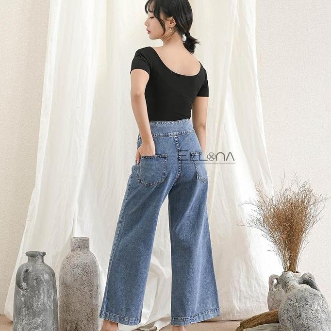 OSSO JEANS - Alice Kulot Jeans Warna Snowblue