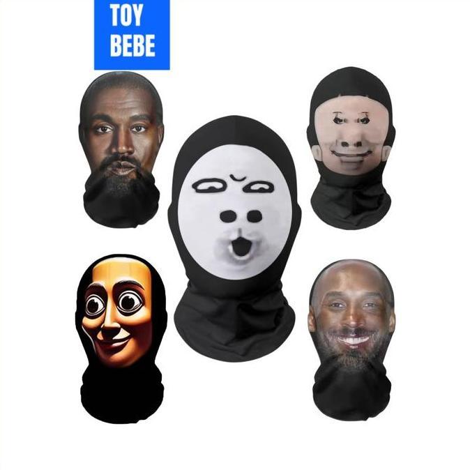 Berkualitas TOYBEBE Topeng 3d Manusia Masker Motor face joker Pelindung Sinar Matahari Topeng Lucu W