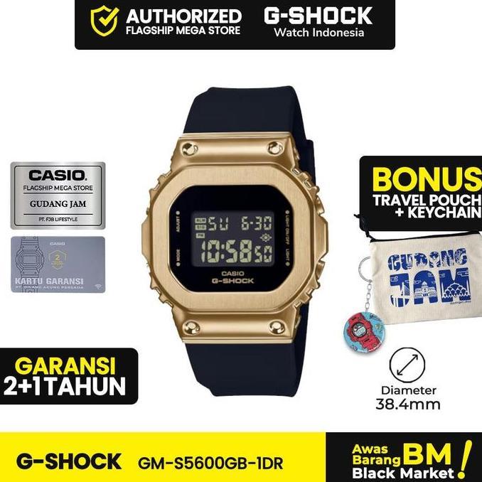 G-Shock GM-S5600GB-1DR | Jam Tangan Wanita Cewek | Dital | Anti Air | Orinal | Casio GShock Woman Wa