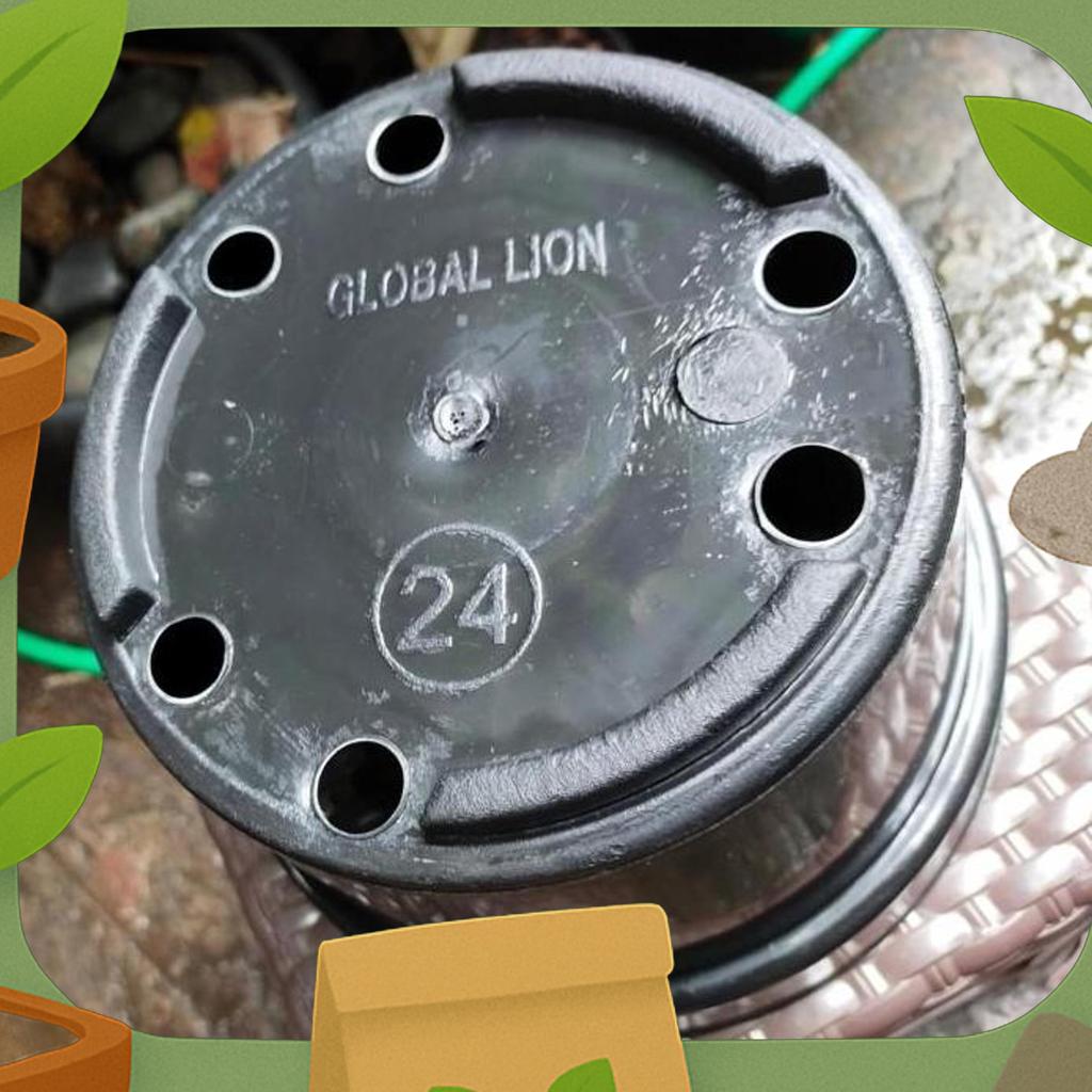 Pot Plastik 24Cm Hitam/Polos 12Pcs Lusinan Global Lion