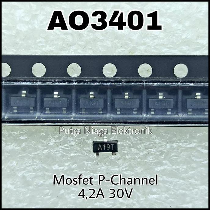 Update (10) AO3401 SMD Power Mosfet P Channel SOT23 / AO 3401 P-Ch 4,2A 30V putran1a Ayo Beli