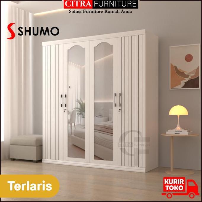 Lemari Pakaian Besi 4 Pintu Ayun Minimalis | Lemari Baju Swing