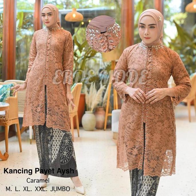 TUNIK KANCING PAYET 1 TUNIK BUSUI FULL PAYET SLETING DEPAN KEBAYA ENCIM JUMBO BROKAT KEBAYA PREMIUM 