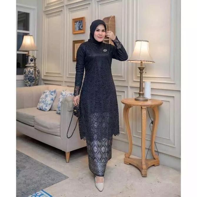 Syaqila Mart SET TUNIK BROKAT BAWAHAN SONGKET KEBAYA BROKAT TERBARU KEBAYA BRUKAT BAJU KURUNG Atasan
