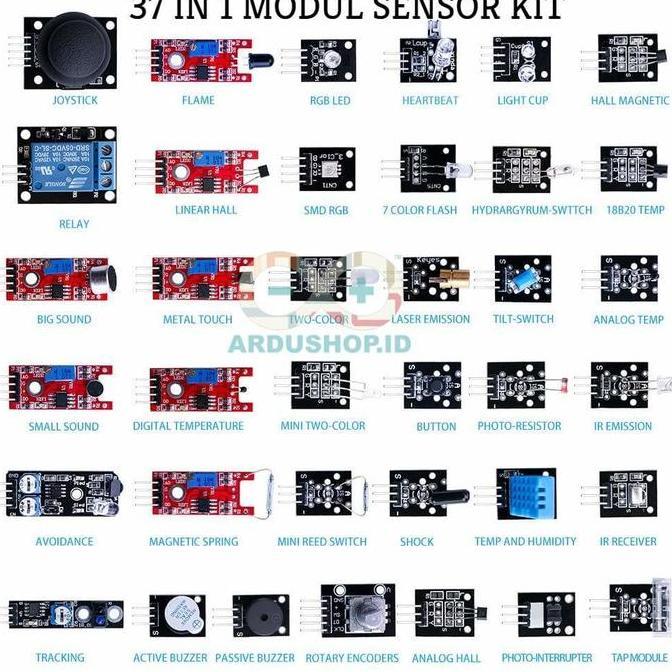 37 In 1 Modul Sensor Kit For Arduino & Raspberyy With Box