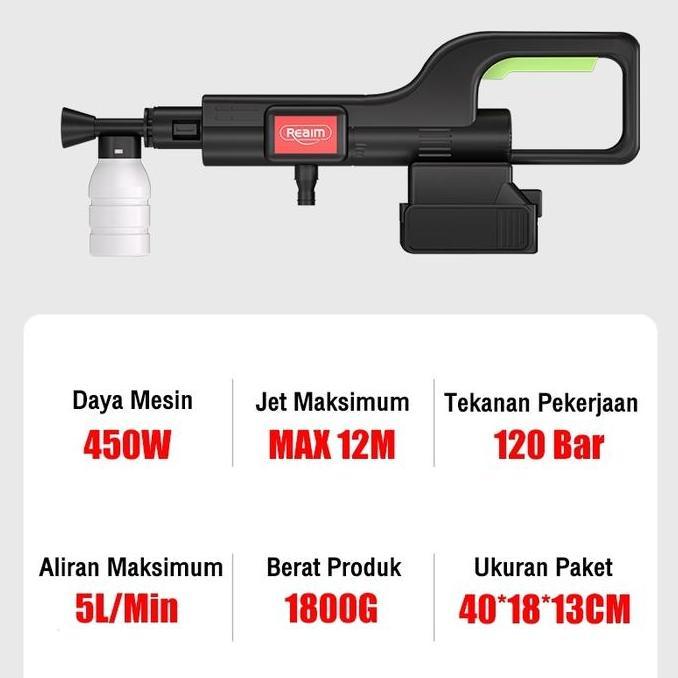 yatinkera44 - reaim 688v jet cleaner 25bar - mesin cuci motor & mobil portable baterai