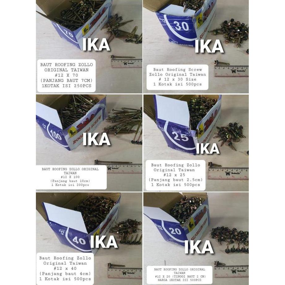 (PER DUS) Baut Roofing / Skrup Rufing 2, 3, 4, 5, 7, 10 cm ZOLLO ORI