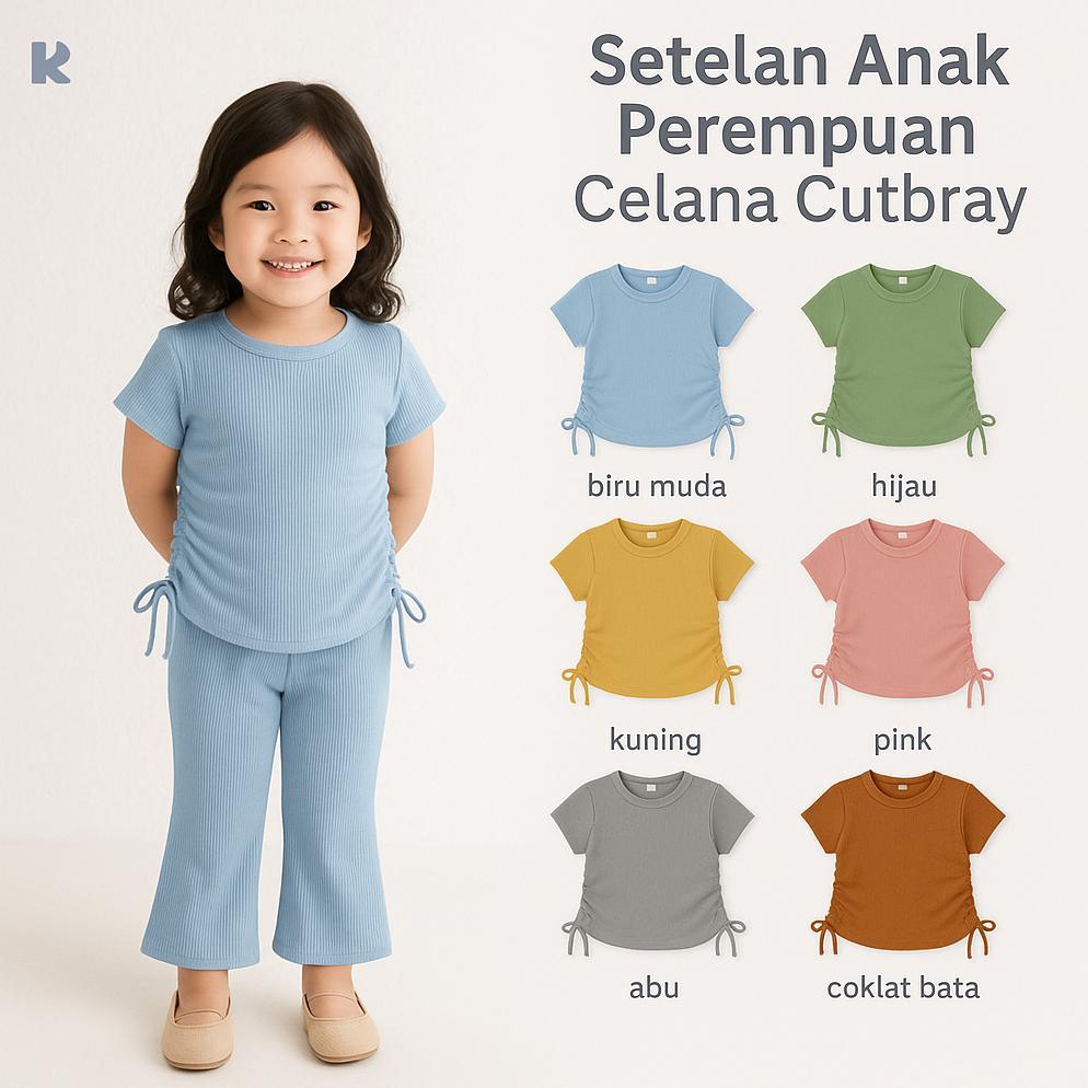 Baju Anak Perempuan | Setelan Anak Perempuan | Set Anak Perempuan Celana Cutbray