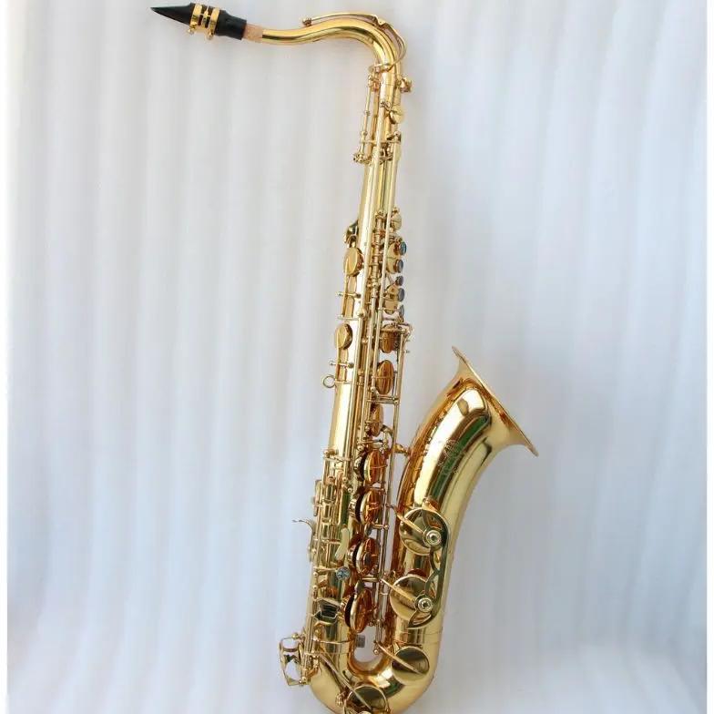 Brass Body Tenor Saxophone Gold Lacquered Tenor Saxophone With Mouthpiece