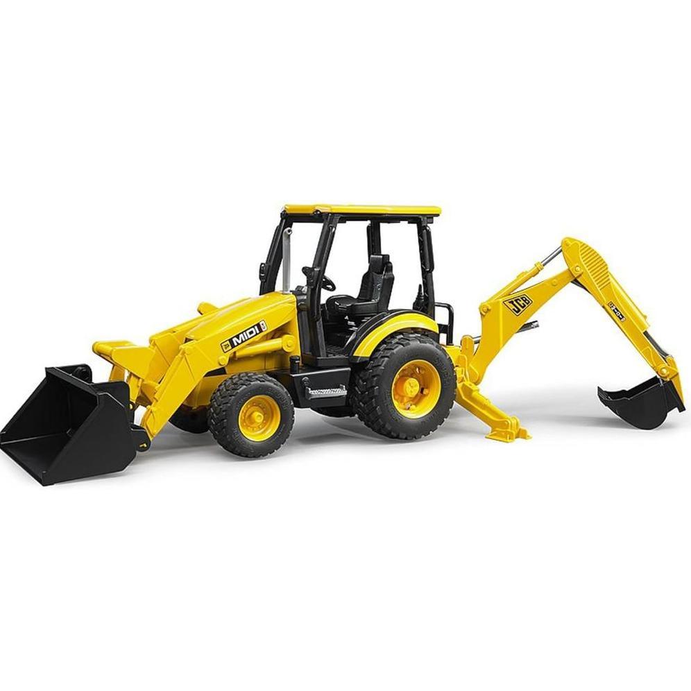 Bruder Toys - Construction Realistic JCB MIDI CX Backhoe Loader with Changeable