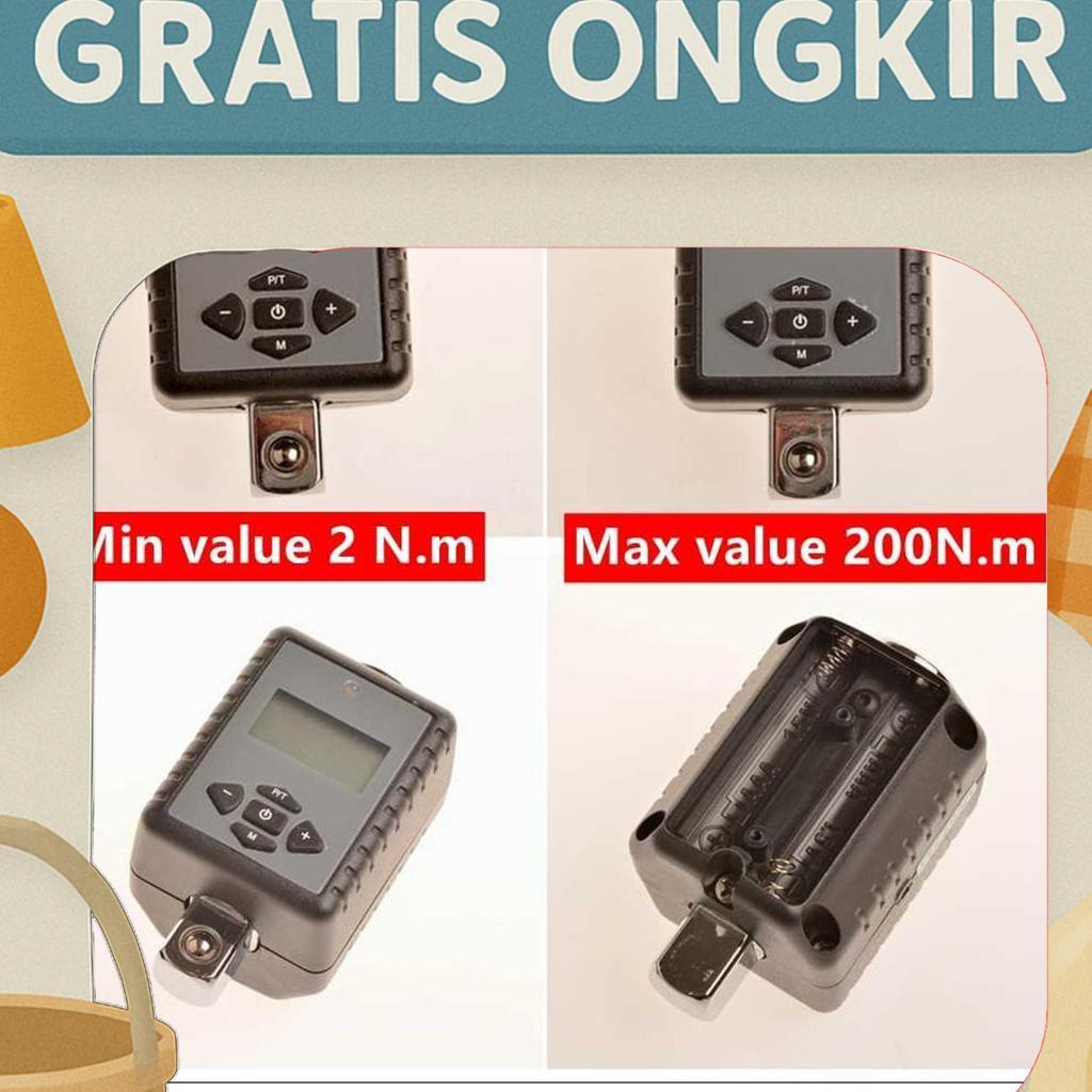 Mxita Digital Torque Adaptor Wrench 1/2 Inch 2-200Nm Ban Mobil - Mt2-200Nm