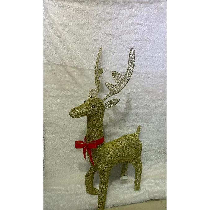 Terlaris Hiasan Natal Rusa Emas Besar / Pajangan Natal Rusa Gold