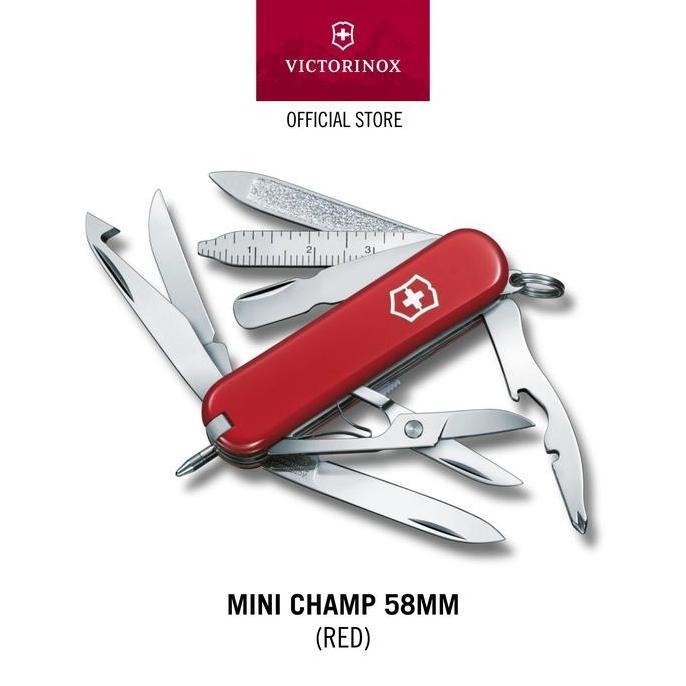 Terjangkau Victorinox Mini Champ, 58 Mm, Red [Pisau Multifungsi] Swiss Army Knife