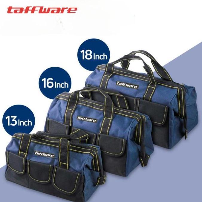 Promo Tool Bag Besar Waterproof 13 16 18 inch Taffware A03403 Tas Perkakas Toolkit Storage Diskon
