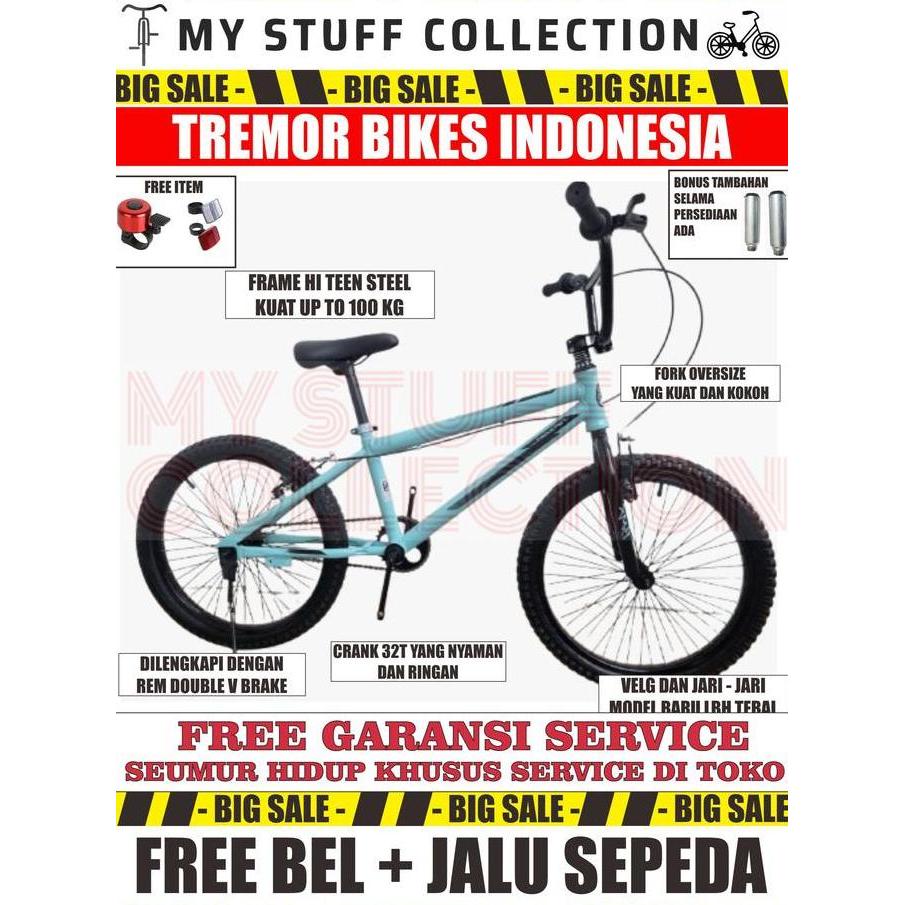 Promo SEPEDA BMX ANAK DAN DEWASA UKURAN 20 INCH FRAME HI TEEN STEEL BONUS BEL + JALU BONCENGAN BELAK